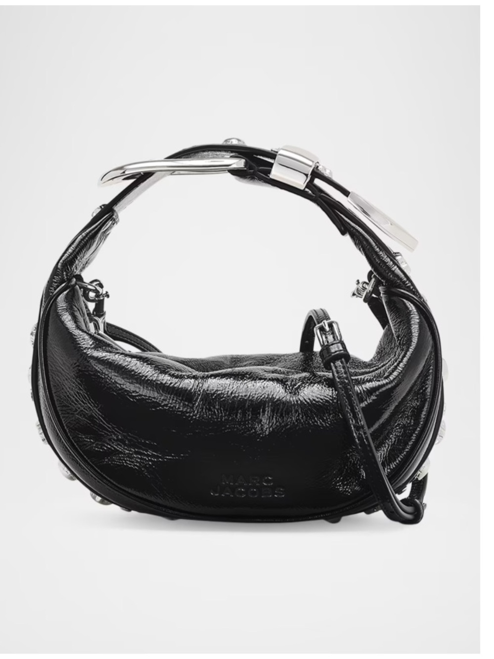 Marc Jacobs Black Patent Leather Belt Bag with Silver Hardware